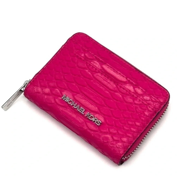 Michael Kors Medium ZA Card Case Wallet Electric Pink Multi - Picture 2 of 9